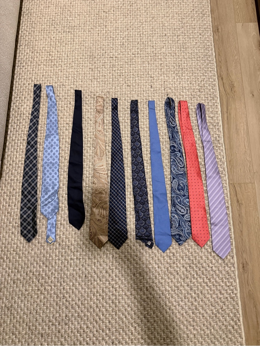 Designer Silk Necktie Lot of 10 - Ferragamo Gucci Canali & More